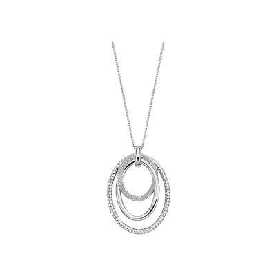 Collier Ti Sento en argent plaqué platine et oxyde de zirconium, taille 40cm