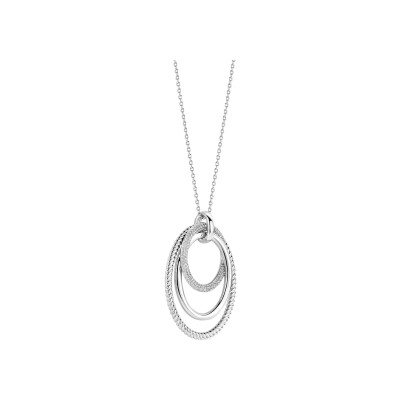 Collier Ti Sento en argent plaqué platine et oxyde de zirconium, taille 40cm