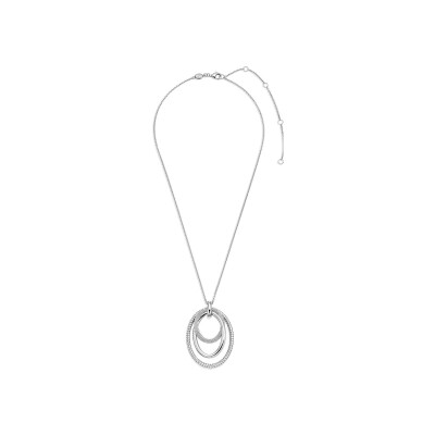 Collier Ti Sento en argent plaqué platine et oxyde de zirconium, taille 40cm