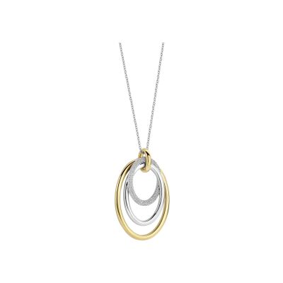 Collier Ti Sento en argent doré et oxyde de zirconium, taille 40cm