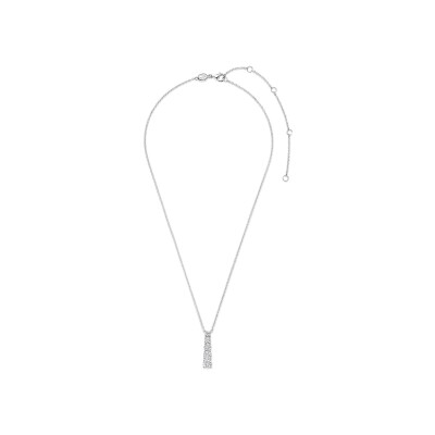 Collier Ti Sento en argent plaqué platine et oxyde de zirconium, taille 42cm