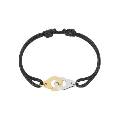 Bracelet sur cordon dinh van Menottes dinh van en acier et or jaune, moyen modèle