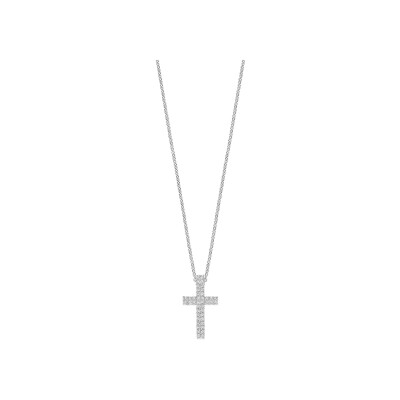 Collier Ti Sento en argent plaqué platine et oxyde de zirconium, taille 42cm