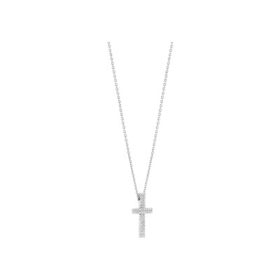 Collier Ti Sento en argent plaqué platine et oxyde de zirconium, taille 42cm