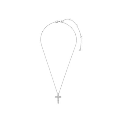 Collier Ti Sento en argent plaqué platine et oxyde de zirconium, taille 42cm