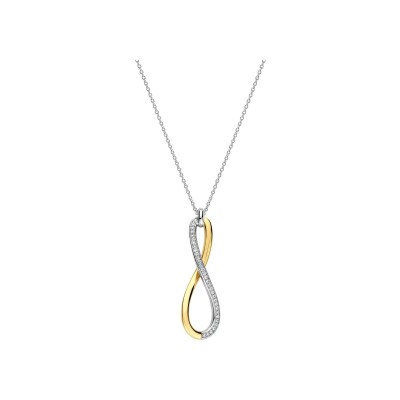 Collier Ti Sento en argent doré et oxydes de zirconium
