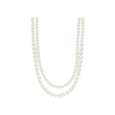 Collier Ti Sento en argent plaqué platine et perle d'imitation