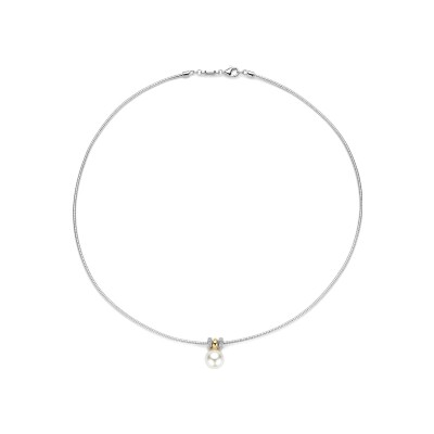 Collier Ti Sento en argent doré et perle d'imitation