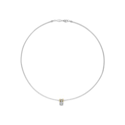 Collier Ti Sento en argent doré et oxydes de zirconium