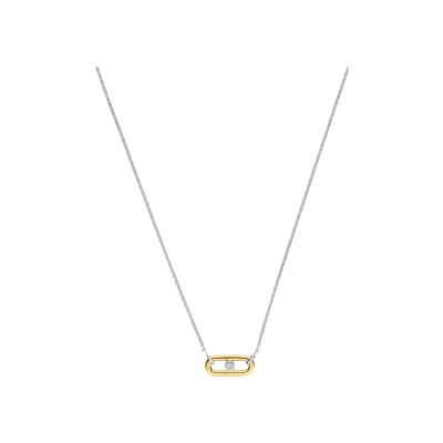 Collier Ti Sento en argent doré et oxydes de zirconium
