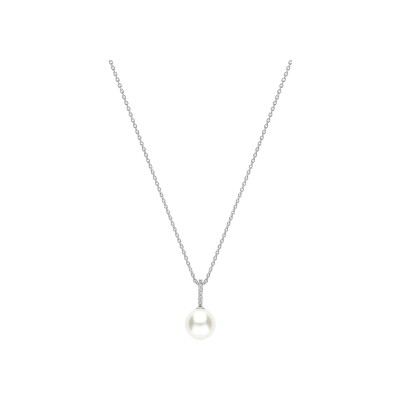 Collier Ti Sento en argent plaqué platine et perle d'imitation