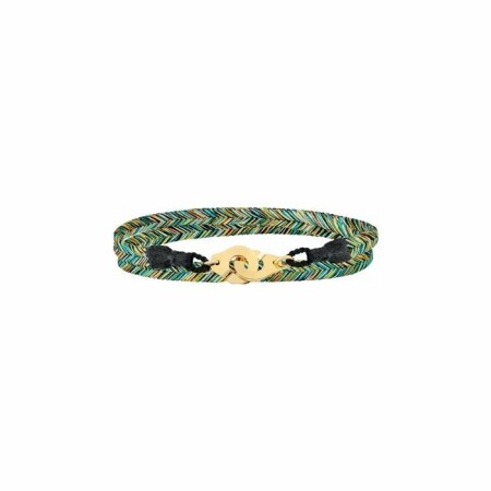 Bracelet tissé Forêt Tropicale Menottes dinh van R10 en or jaune