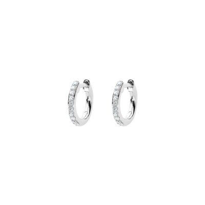 Boucles d'oreilles créoles RedLine  Si Joli en or blanc et diamants de 0.096 ct