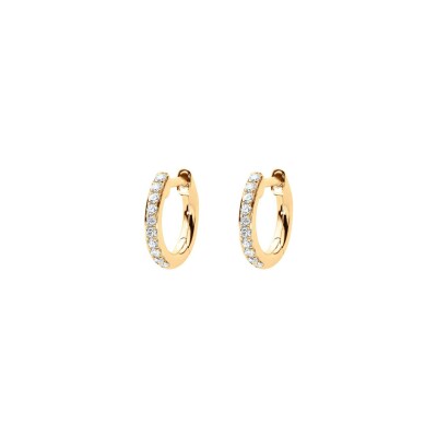 Boucles d'oreilles créoles RedLine  Si Joli en or jaune et diamants de 0.096 ct