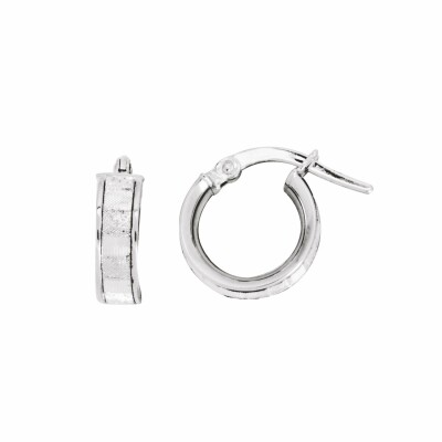 Boucles d'oreilles créoles en or blanc et glitter