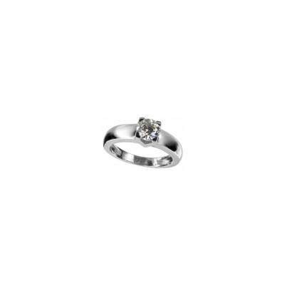 Solitaire en or blanc et diamant