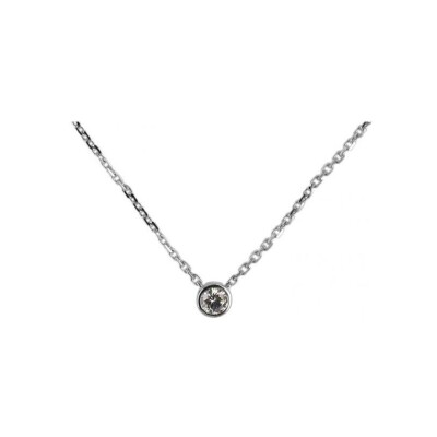 Collier solitaire en or blanc et diamant