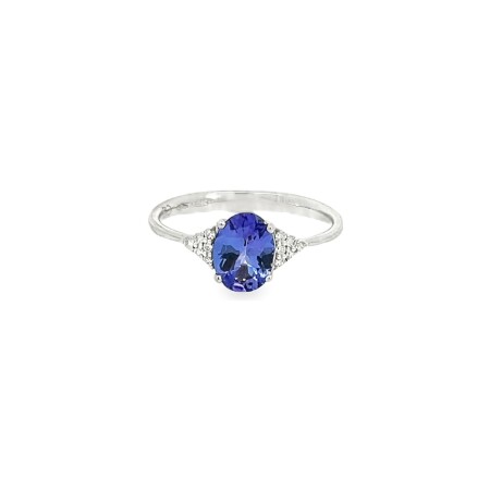 Bague en or blanc, tanzanite et diamants