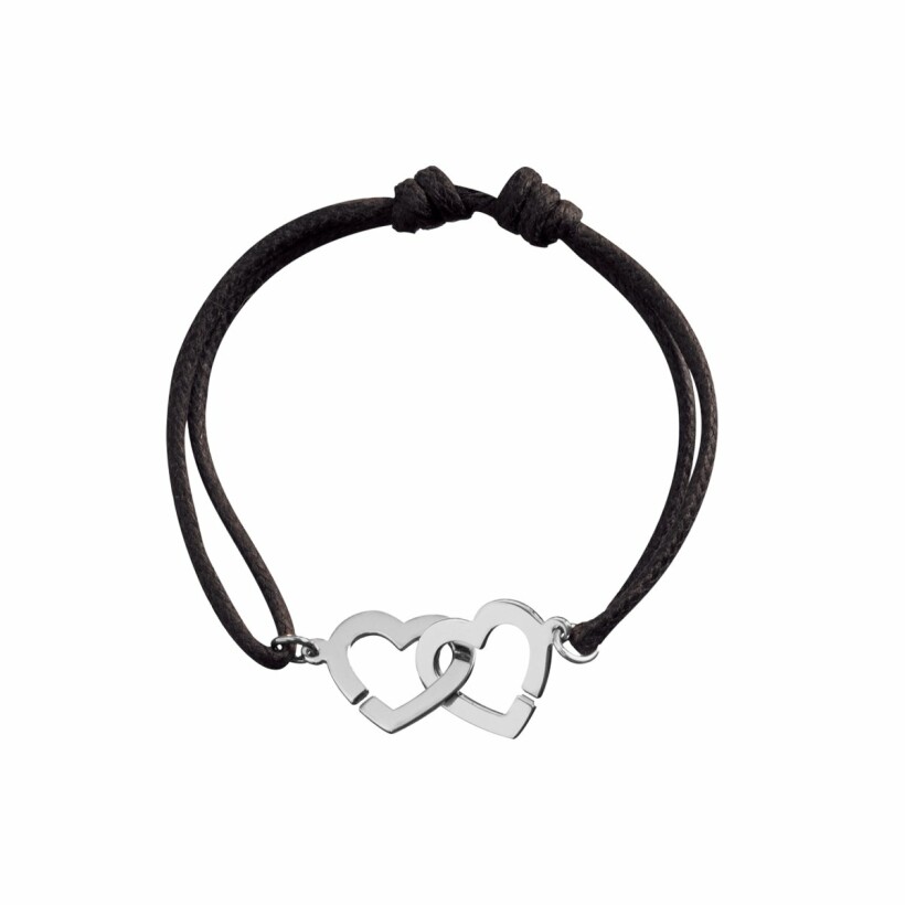 dinh van Double Coeurs R13 cord bracelet, white gold