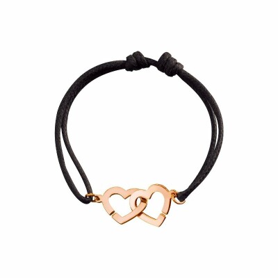 Bracelet sur cordon dinh van Double Coeurs en Or rose