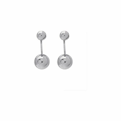 Boucles d'oreilles double boule en or blanc