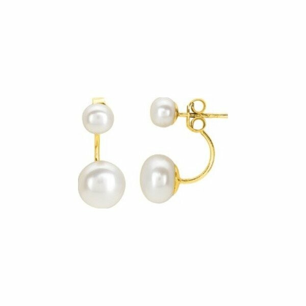 Boucles d'oreilles en or jaune et perle d'eau douce