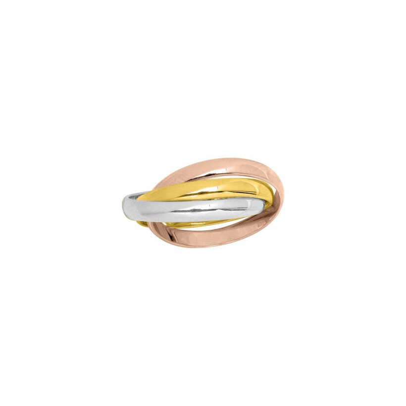 Alliance 3 anneaux légers en or jaune, or rose et or blanc