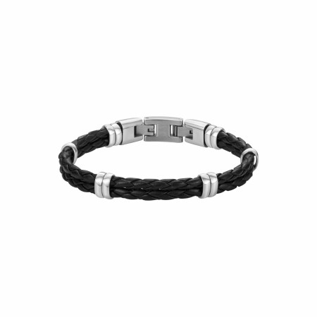 Bracelet Phebus en acier et cuir