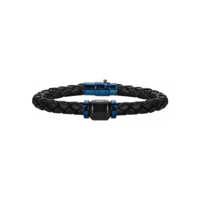 Bracelet Phebus en cuir et acier PVD