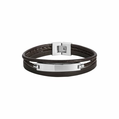 Bracelet Phebus en acier et cuir