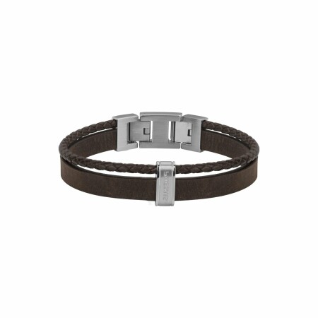 Bracelet Phebus en acier et cuir