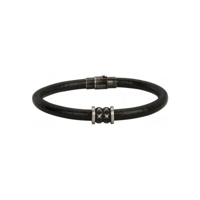 Bracelet Phebus en acier et cuir