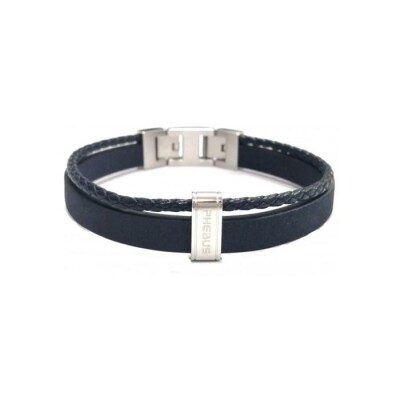 Bracelet Phebus en acier et cuir