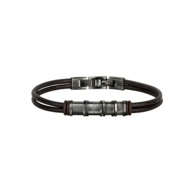 Bracelet Phebus en acier et cuir