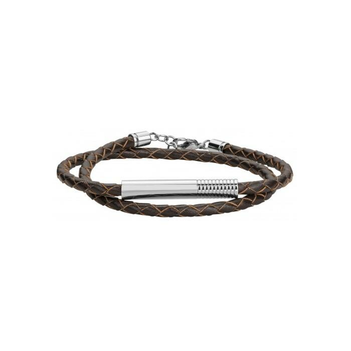 Bracelet Phebus en acier et cuir