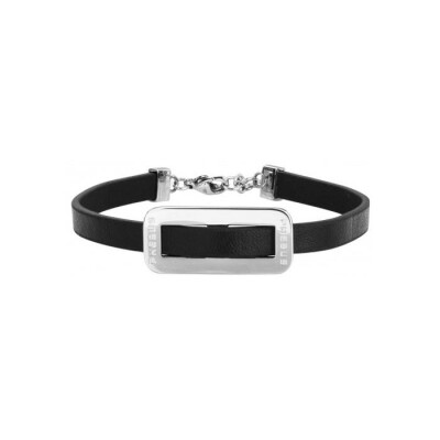 Bracelet Phebus en acier et cuir