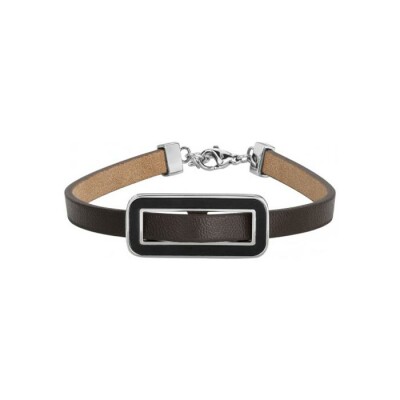 Bracelet Phebus en acier et cuir