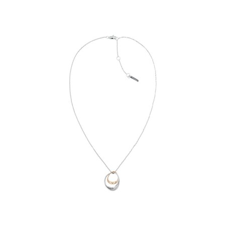 Collier Calvin Klein Sculptural en acier et métal doré rose