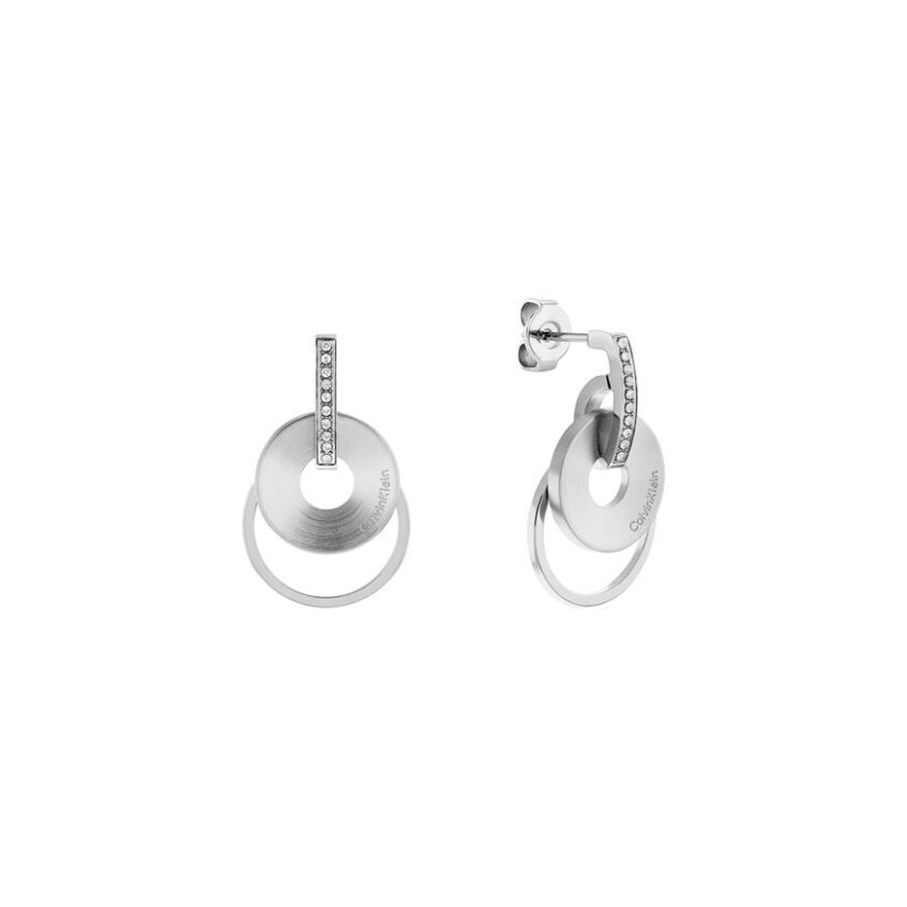 Boucles d'oreilles Calvin Klein Sculptural en acier et cristaux