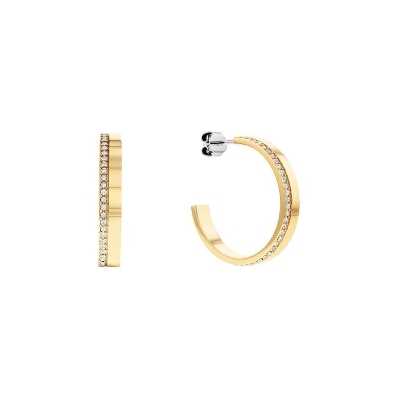 Boucles d'oreilles Calvin Klein Timeless en métal doré et cristaux