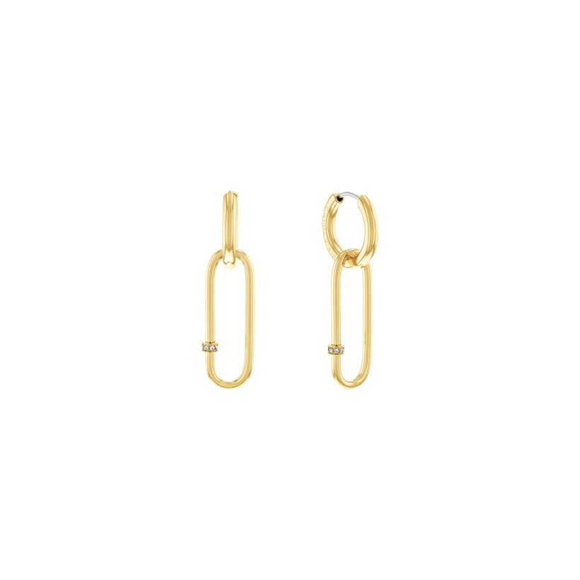 Boucles d'oreilles Calvin Klein Contemporary en métal doré et cristaux
