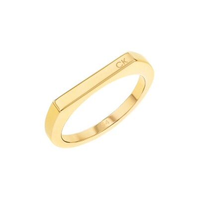 Bague Calvin Klein Sculptural en métal doré, taille 52