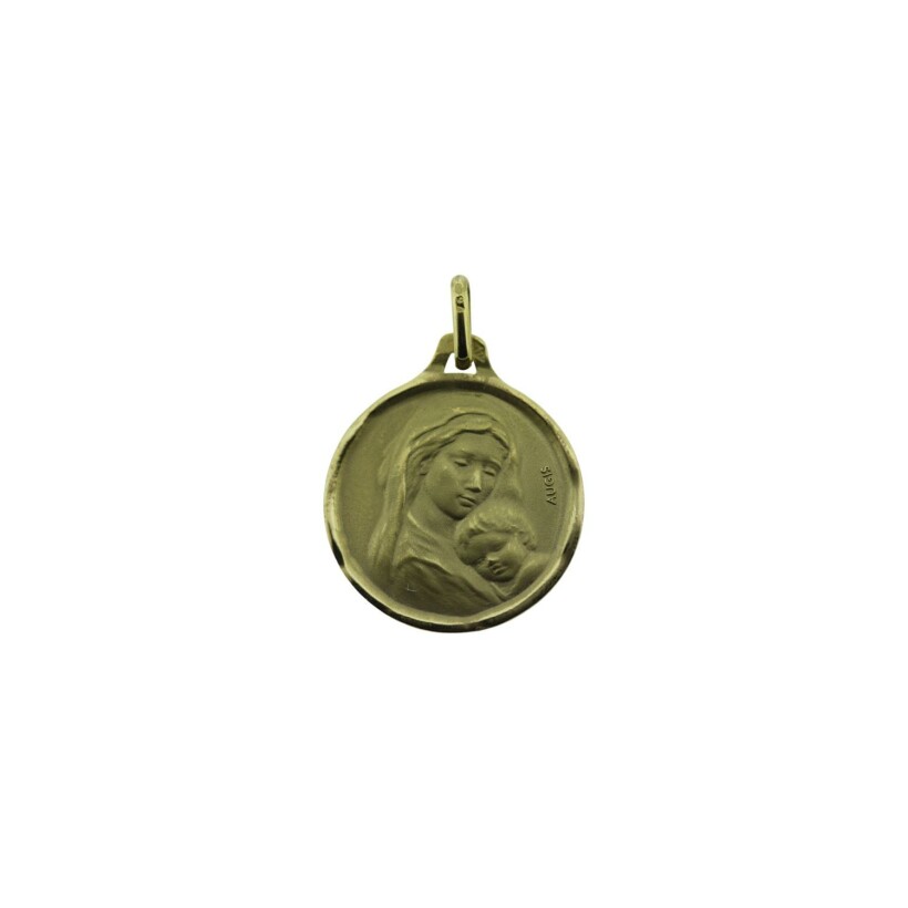 Médaille Augis Vierge maternité en or jaune, 18mm