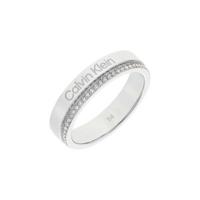 Bague Calvin Klein Timeless en acier et cristaux, taille 52