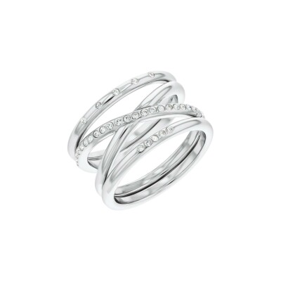 Bague Calvin Klein Timeless en acier et cristaux, taille 54