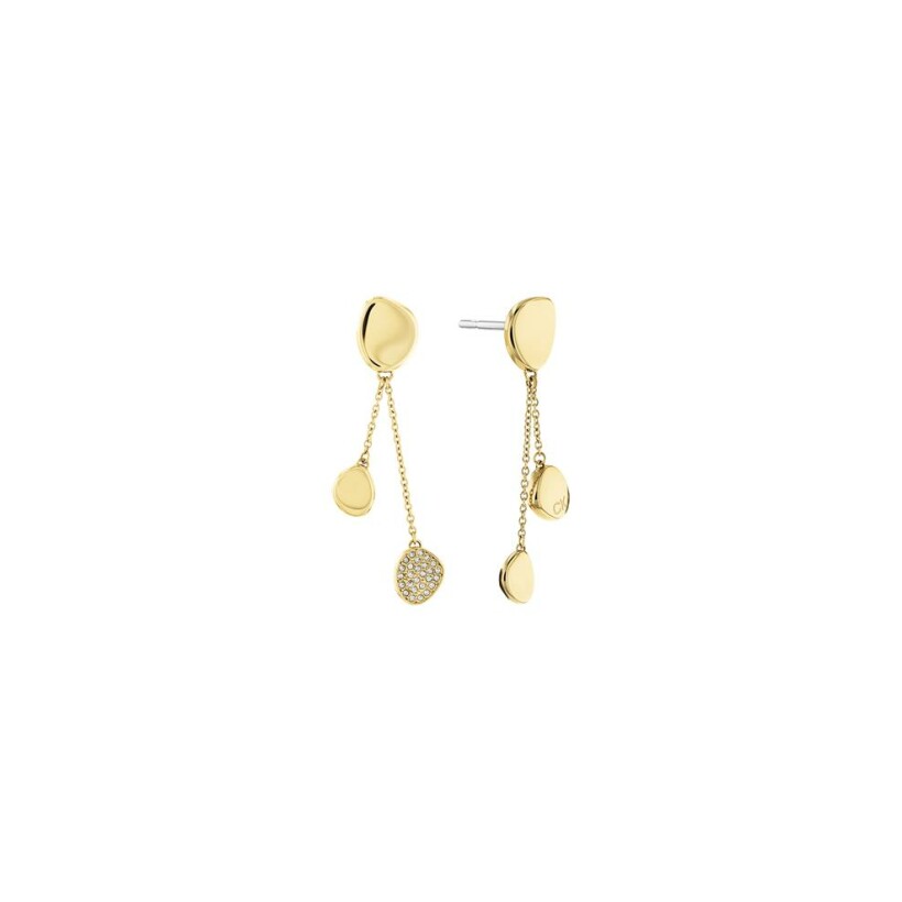 Boucles d'oreilles Calvin Klein Sculptural en métal doré et cristaux