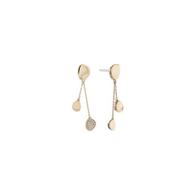 Boucles d'oreilles Calvin Klein Sculptural en métal doré rose et cristaux