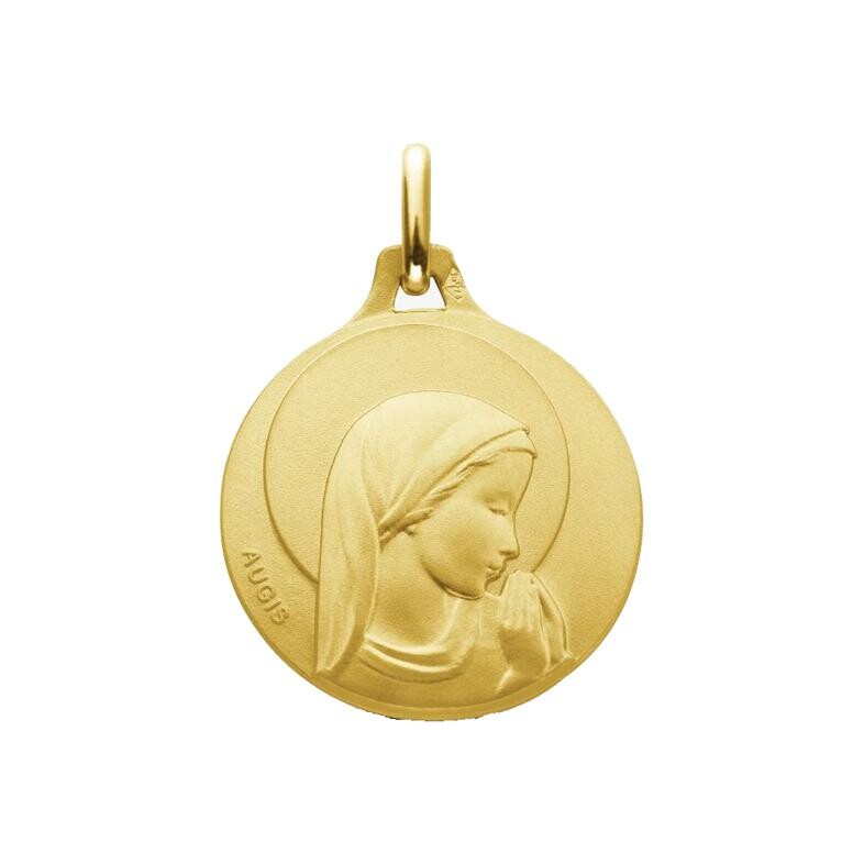 Médaille Augis Vierge Priante en or jaune
