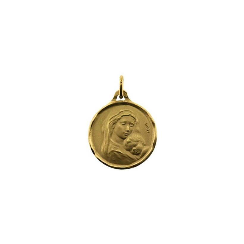 Médaille Augis Vierge maternité en or jaune, 18mm