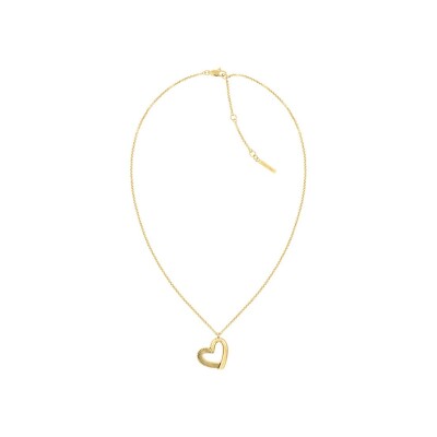 Collier Calvin Klein Défiant Minimalist Hearts en métal doré